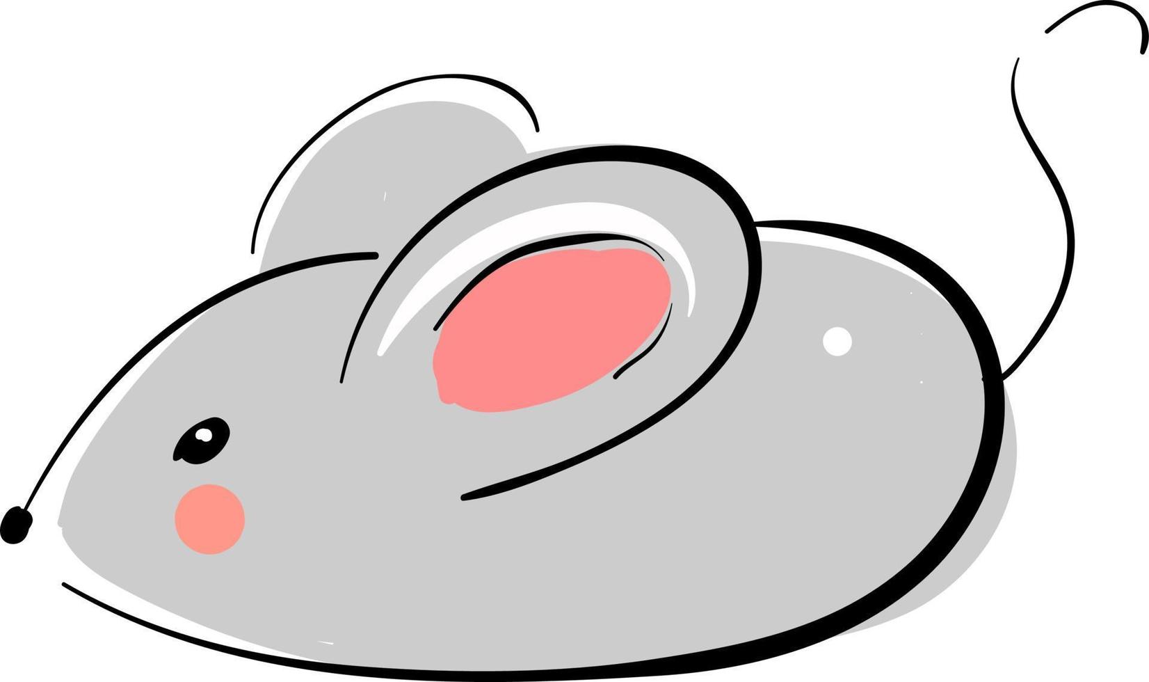 Cute mouse, illustration, vector on white background.