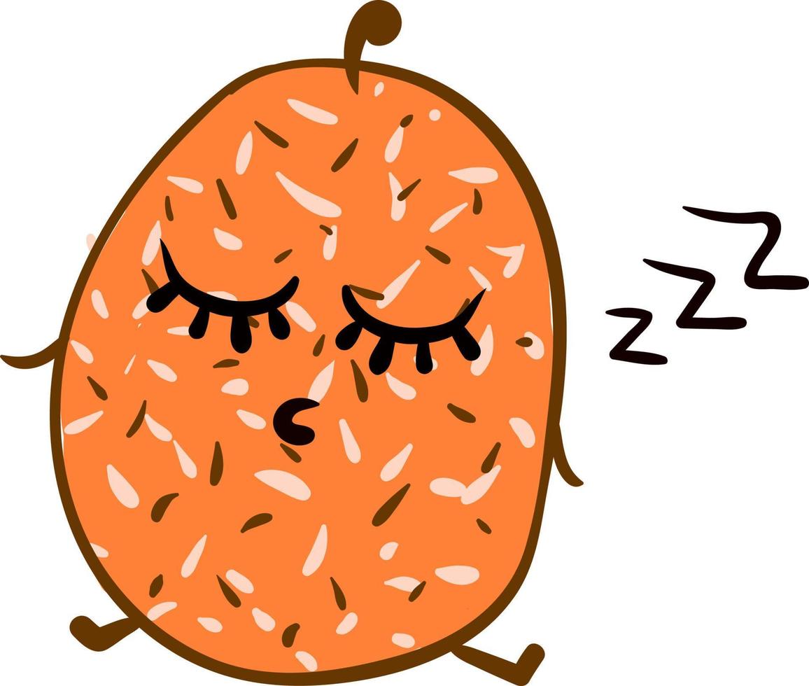 melón dormido, ilustración, vector sobre fondo blanco