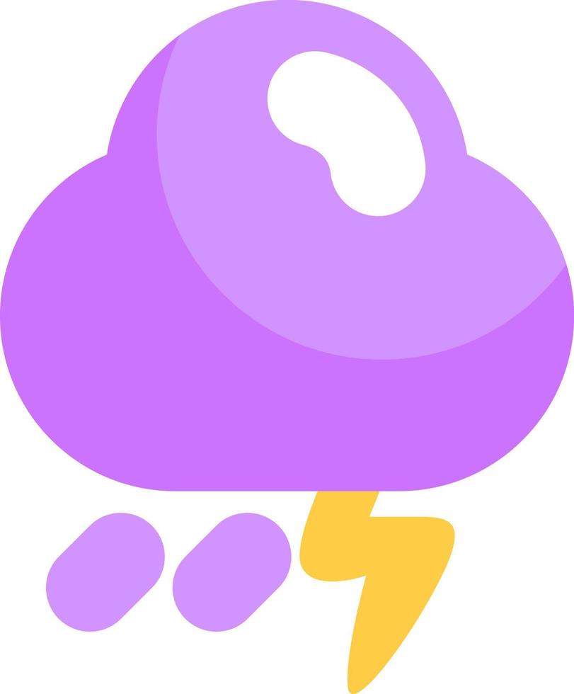 Rain with thunder, illustration, vector on a white background.