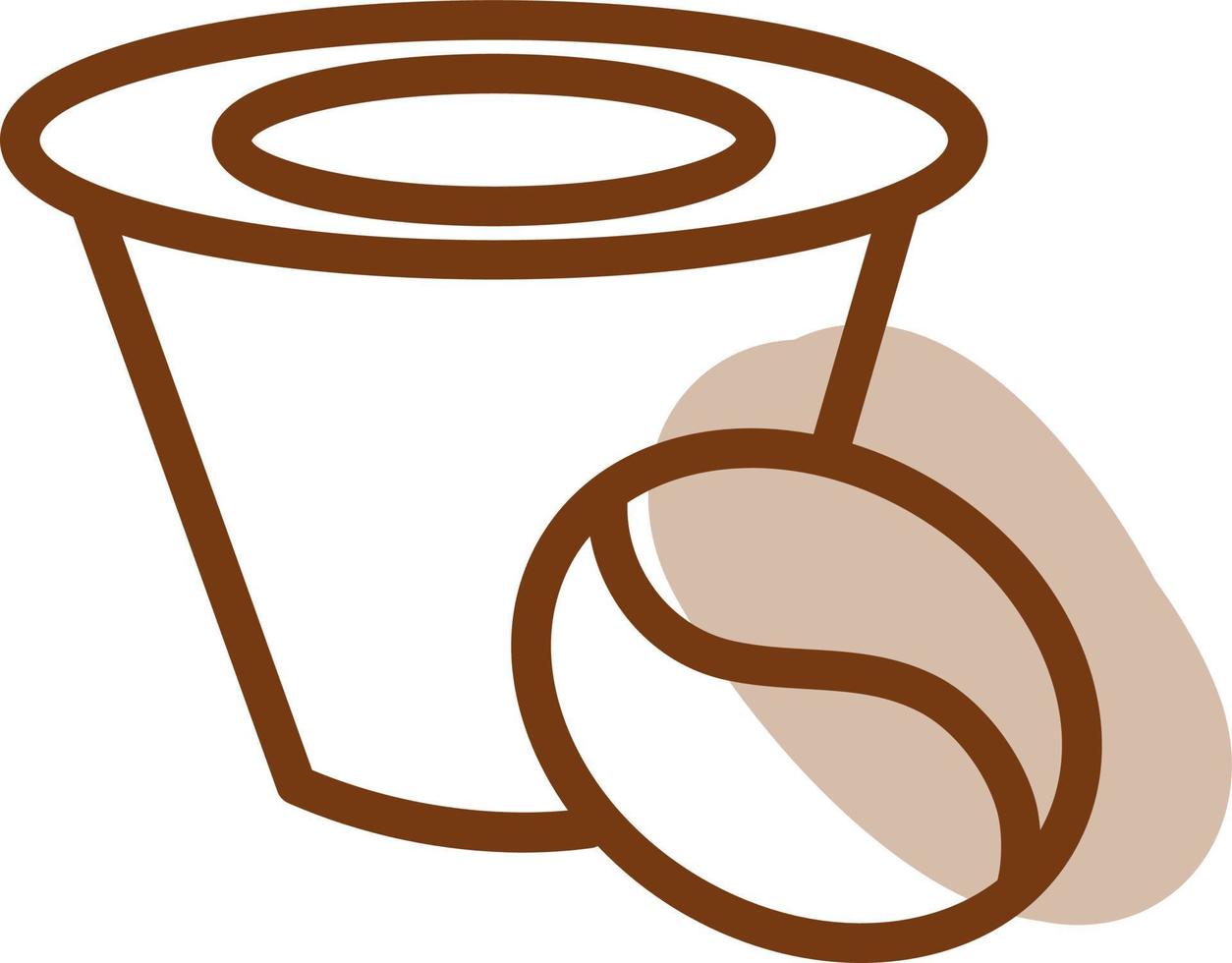 Café expreso, ilustración, vector sobre fondo blanco.