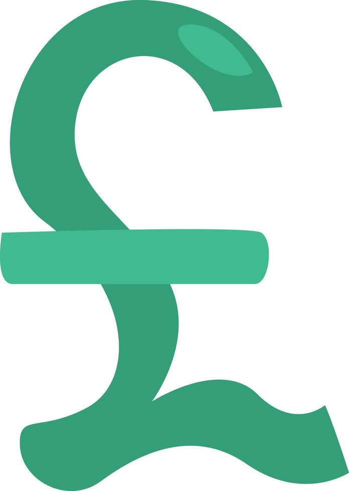 Green pound sign, illustration, vector on a white background.