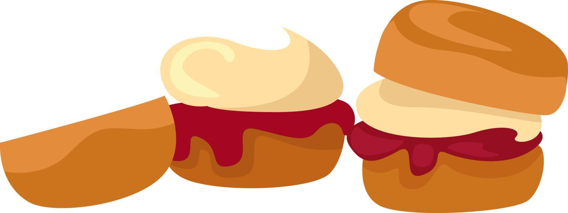 bollos comida, ilustración, vector sobre fondo blanco