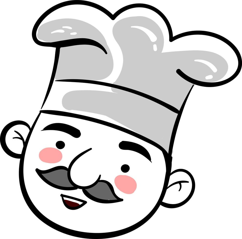 chef feliz, ilustración, vector sobre fondo blanco
