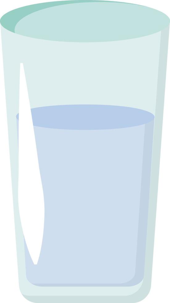 Glass of water, illustration, vector on white background.