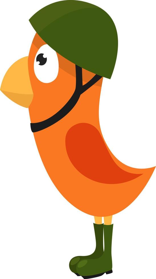 Soldier bird, illustration, vector on a white background.