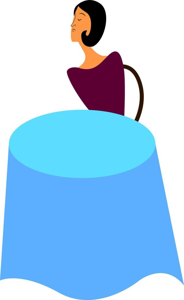 una chica en el vector de café o ilustración en color.