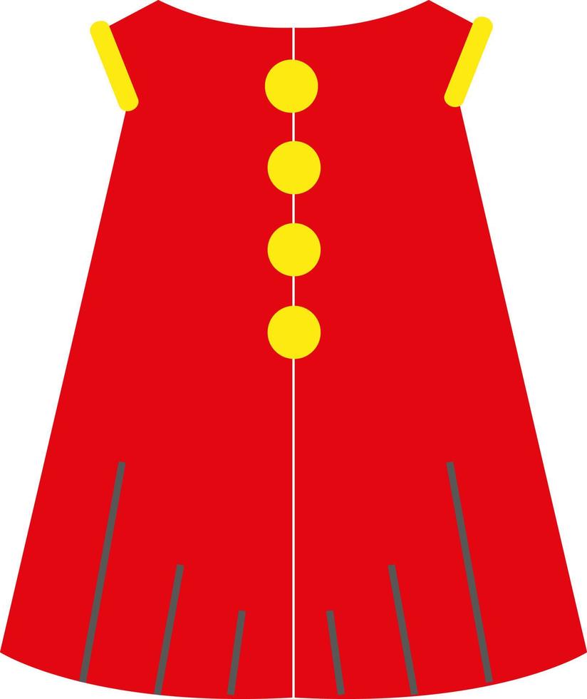 vestido rojo, ilustración, vector sobre fondo blanco.