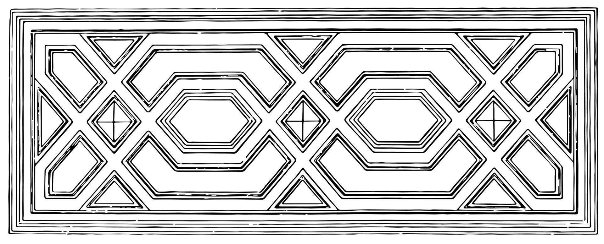 Ceiling design, Germany,  vintage engraving. vector