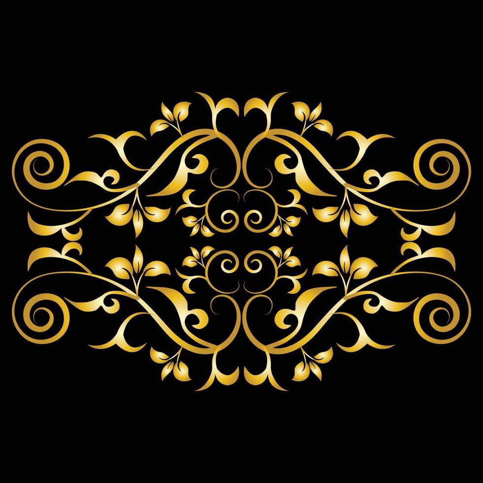 Decorative frame Elegant vector element for design in Eastern style, place for text. Beautiful floral golden border. Lace illustration for invitations, greeting cards and T Shirt design.