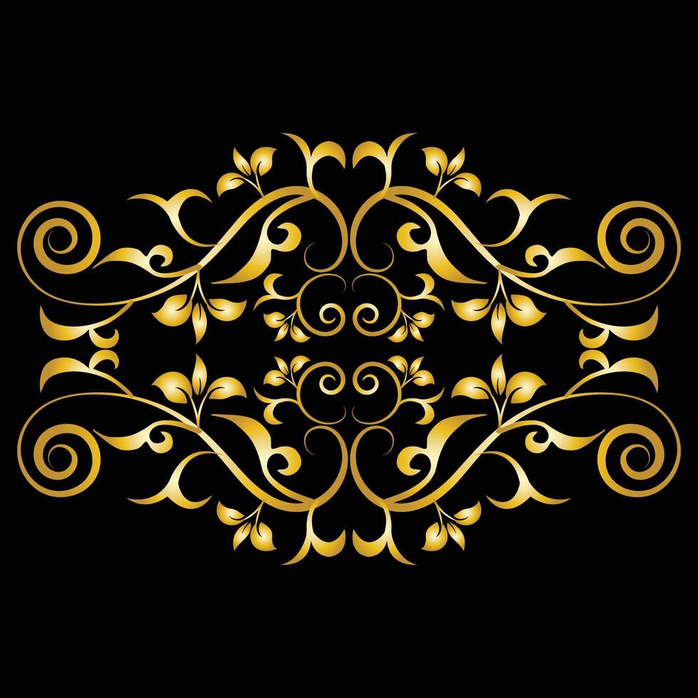 Decorative frame Elegant vector element for design in Eastern style, place for text. Beautiful floral golden border. Lace illustration for invitations, greeting cards and T Shirt design.