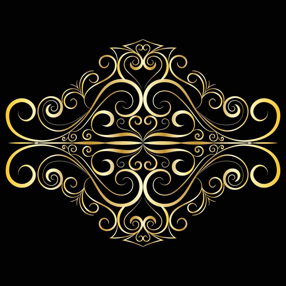 marco decorativo elegante elemento vectorial para el diseño en estilo oriental, lugar para el texto. hermoso borde dorado floral. ilustración de encaje para invitaciones, tarjetas de felicitación y diseño de camisetas. vector