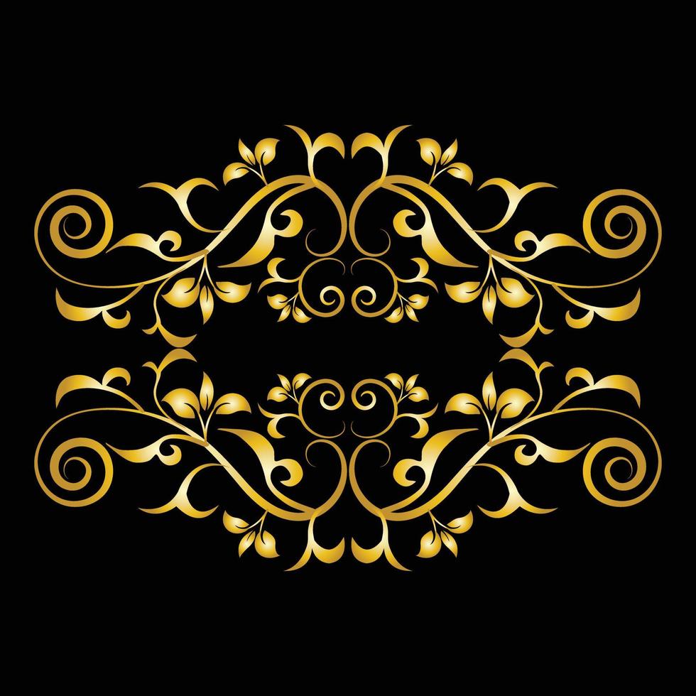 Decorative frame Elegant vector element for design in Eastern style, place for text. Beautiful floral golden border. Lace illustration for invitations, greeting cards and T Shirt design.