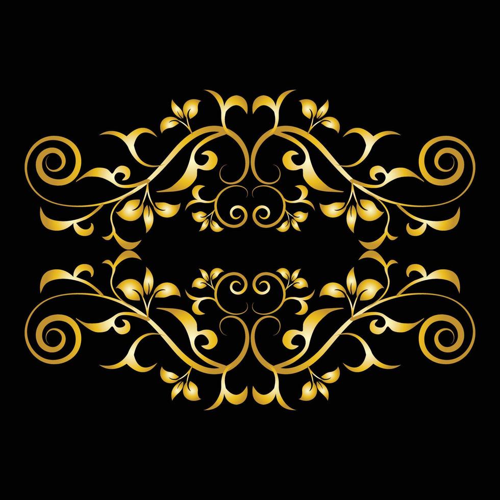 marco decorativo elegante elemento vectorial para el diseño en estilo oriental, lugar para el texto. hermoso borde dorado floral. ilustración de encaje para invitaciones, tarjetas de felicitación y diseño de camisetas. vector