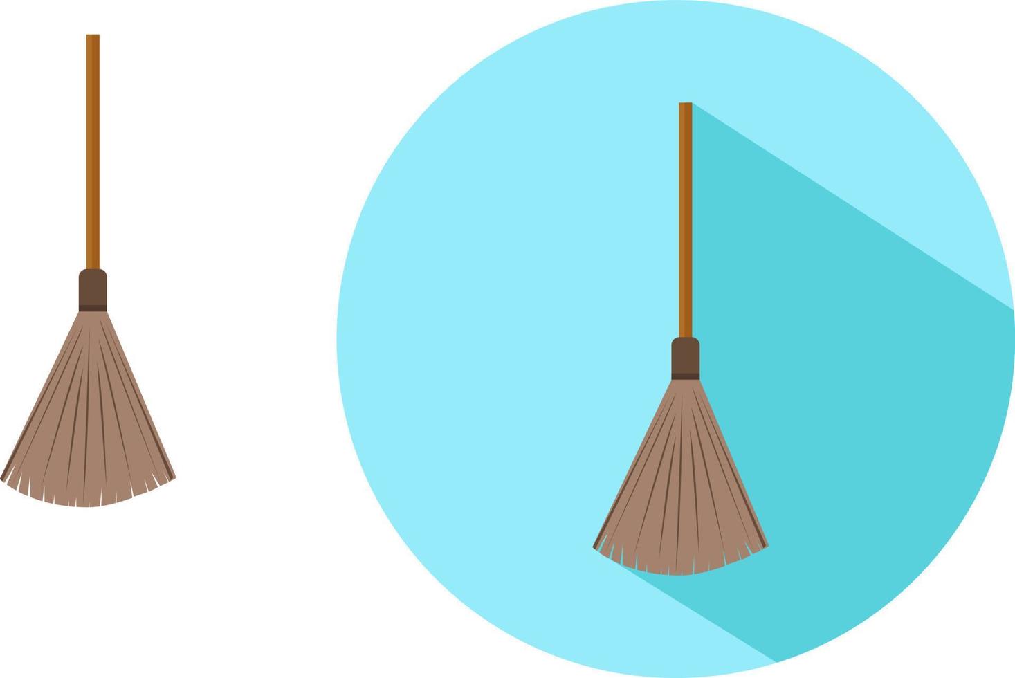 Small broom ,illustration, vector on white background.