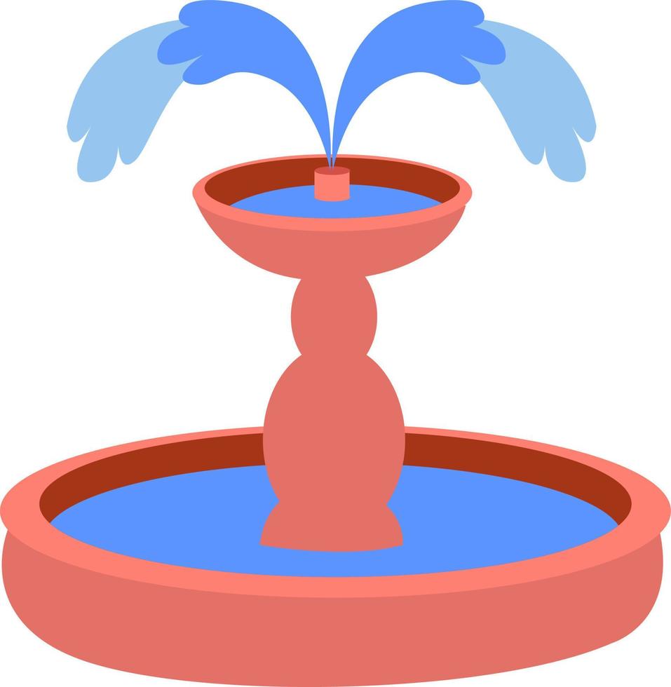 Fountain, illustration, vector on white background.