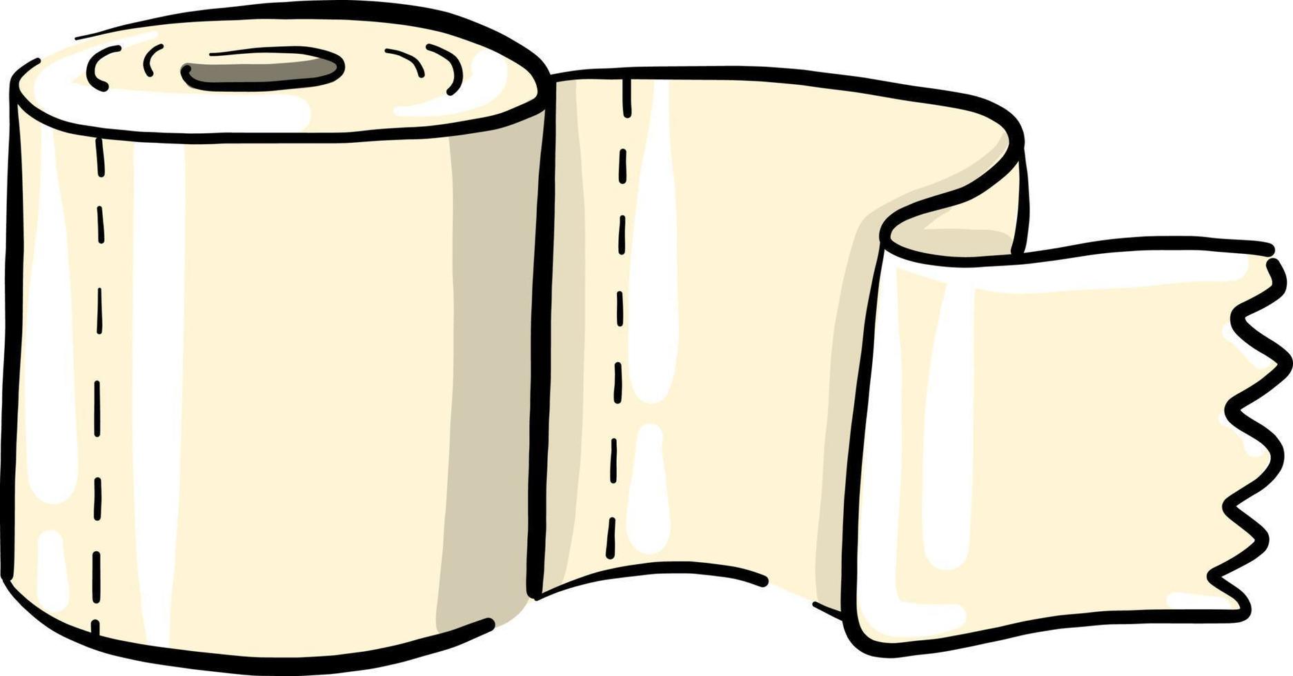 Toilet paper sketch, illustration, vector on white background