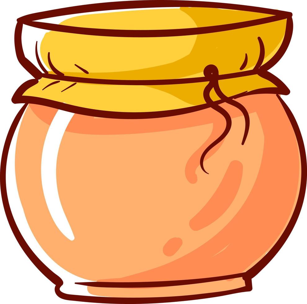 Jar full of sweet honey, illustration, vector on a white background.