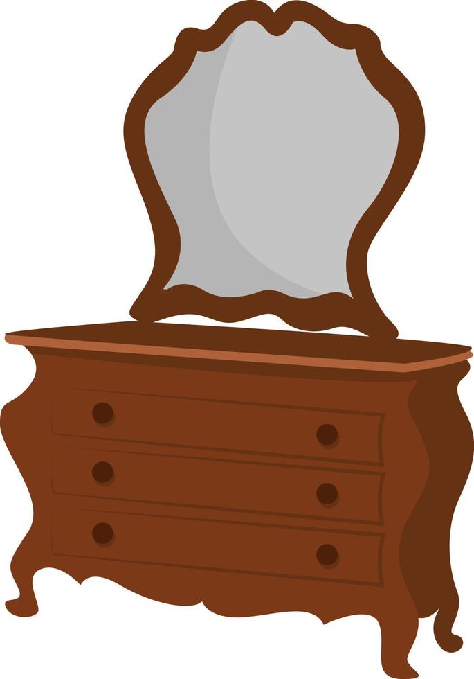 Chest drawers, illustration, vector on white background