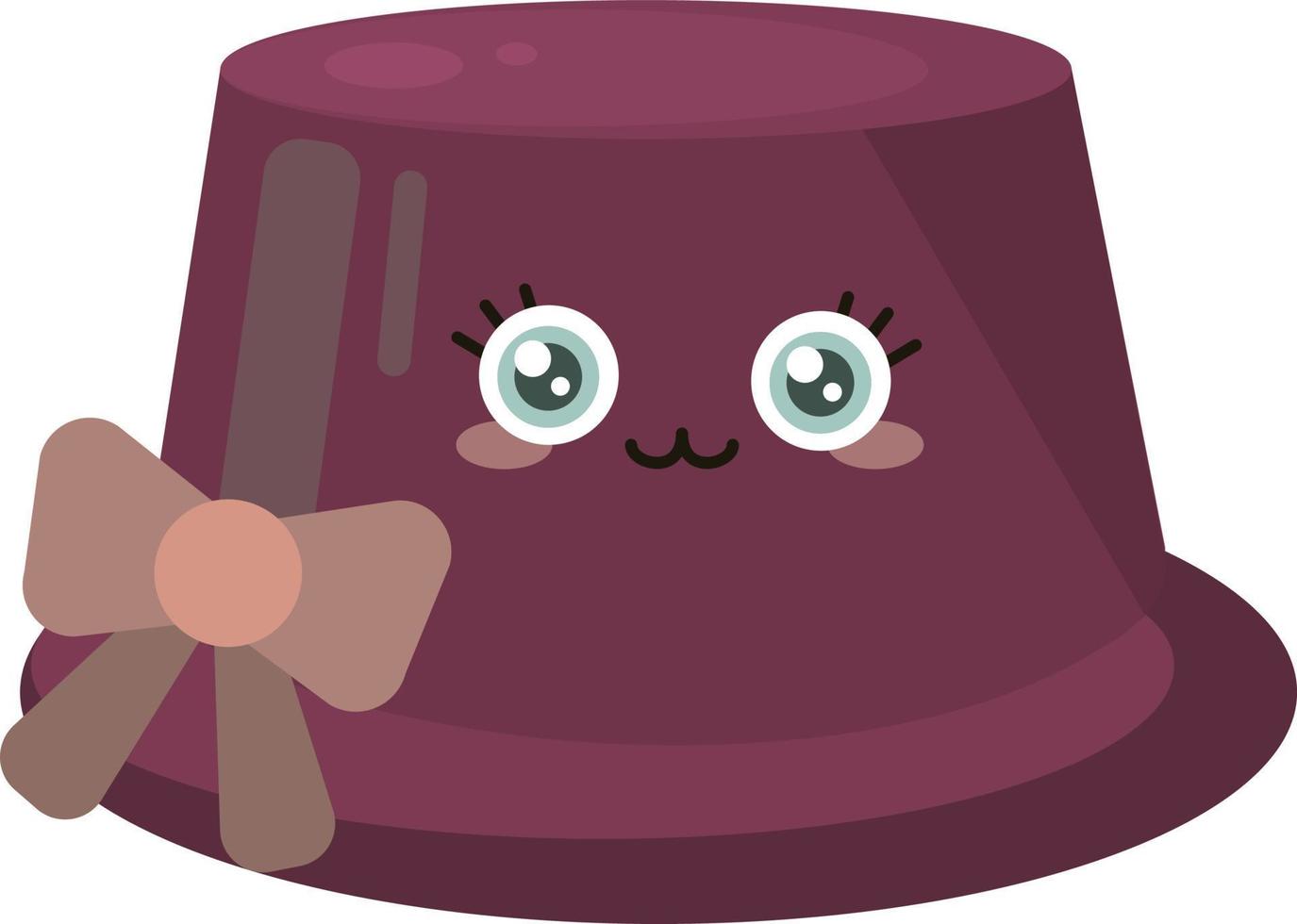 Cute purple hat , illustration, vector on white background