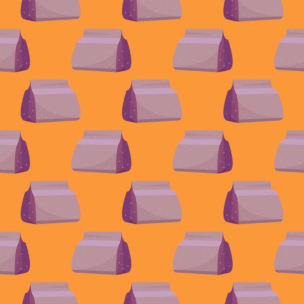 Little paper bags , seamless pattern on a orange background. vector
