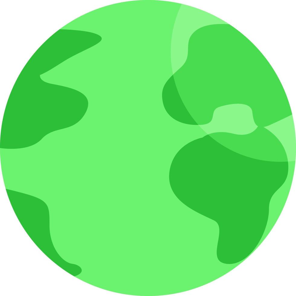 Green planet, illustration, vector on a white background.