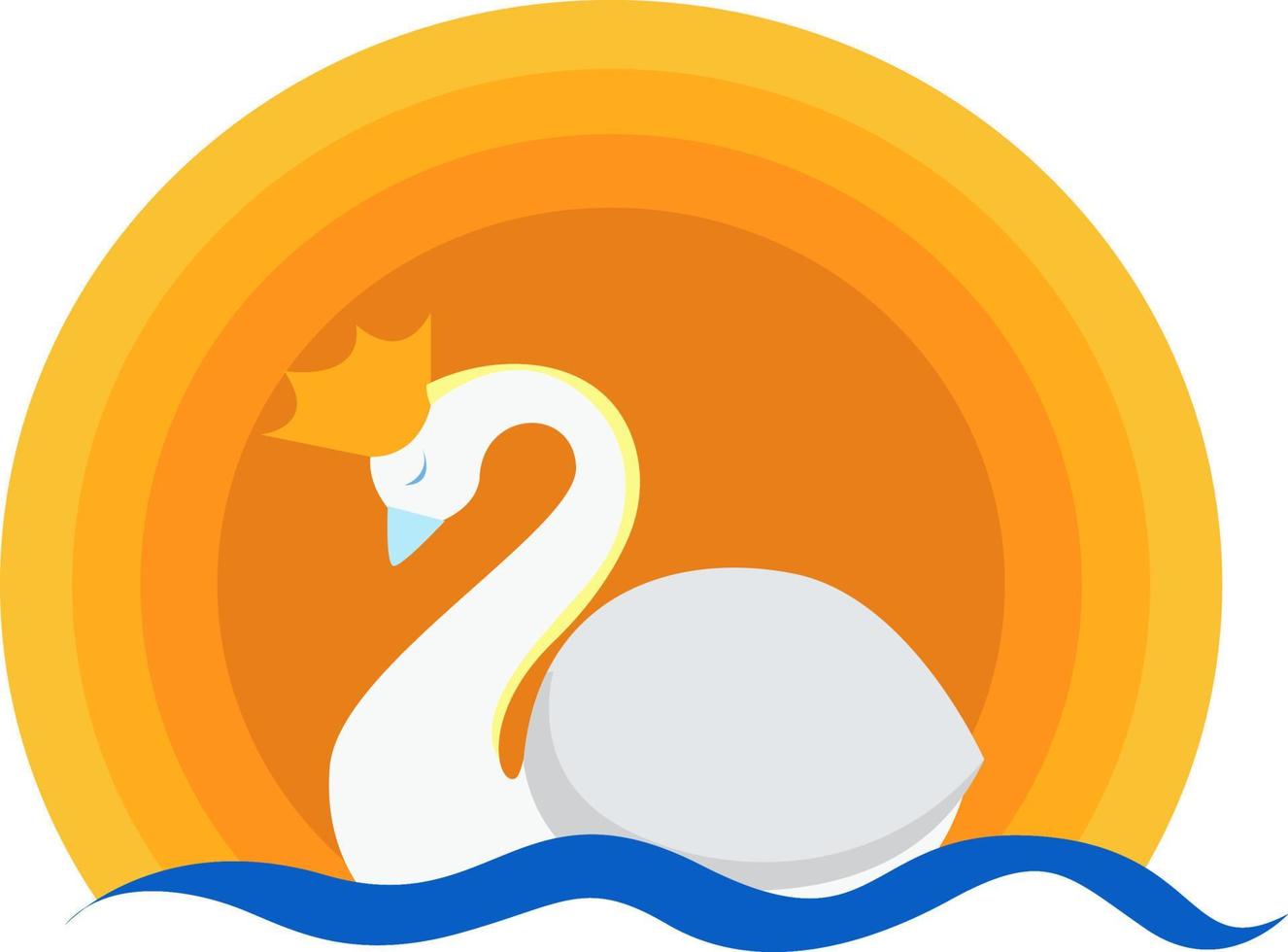 Swan princess, illustration, vector on white background.