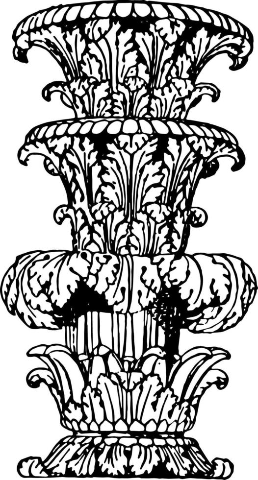 Candelabrum vintage illustration. vector