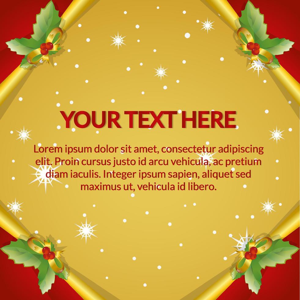 merry Christmas and happy new year ribbon bell on wood pattern and light romantic background vector