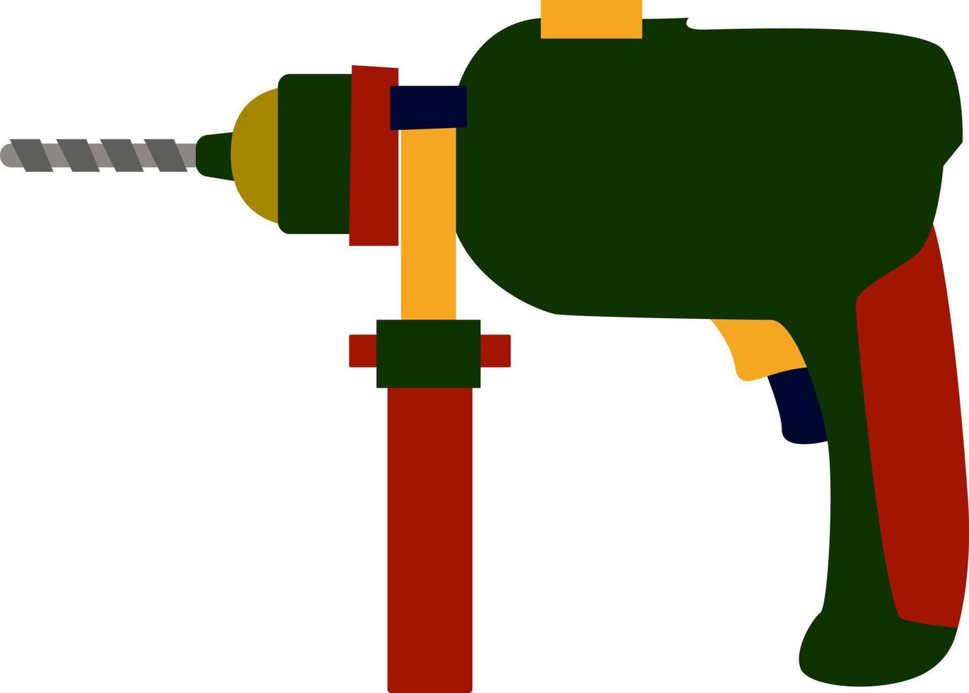 Electric drill, illustration, vector on white background.