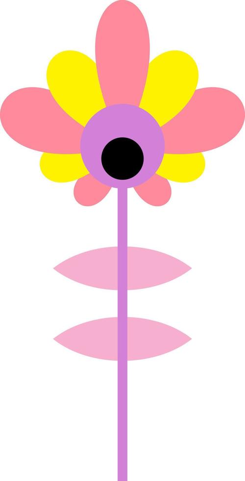 Pink flower, illustration, vector on white background.