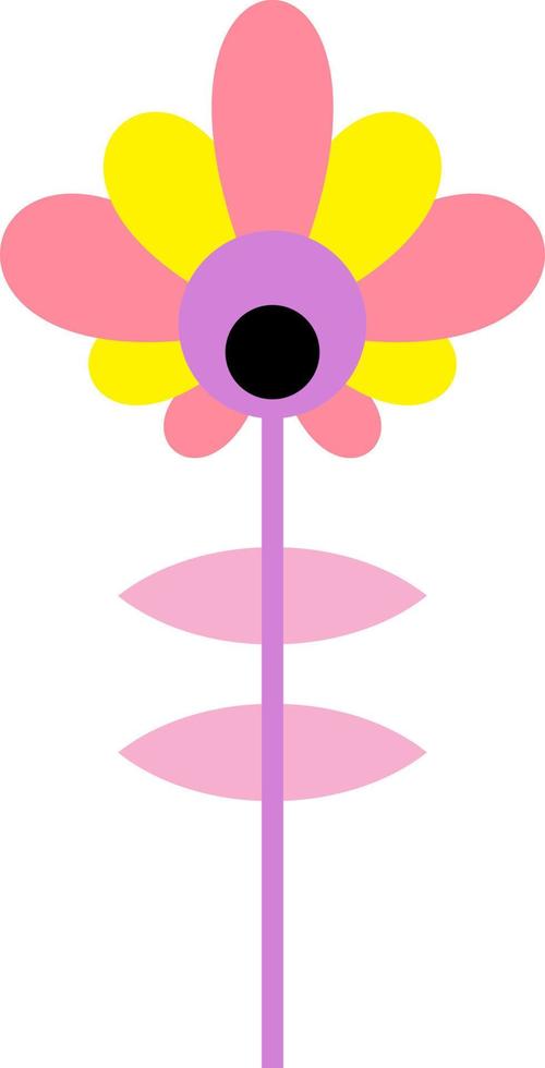 Pink flower, illustration, vector on white background.