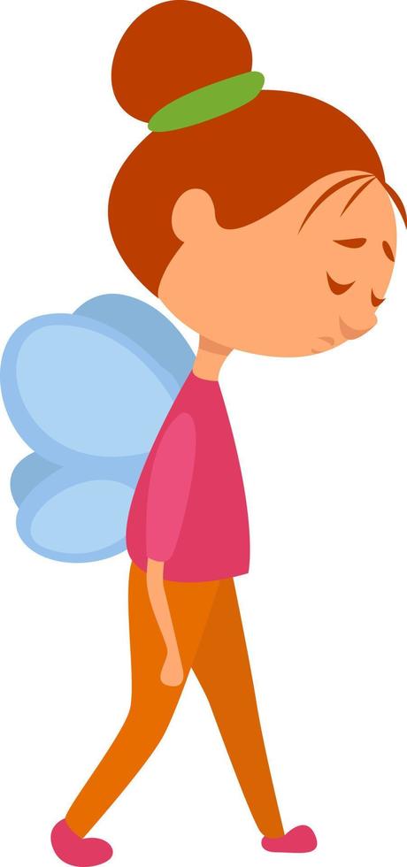 Sad fairy, illustration, vector on a white background.