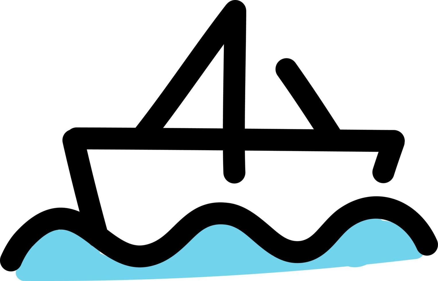 Small sailing boat, illustration, vector on a white background