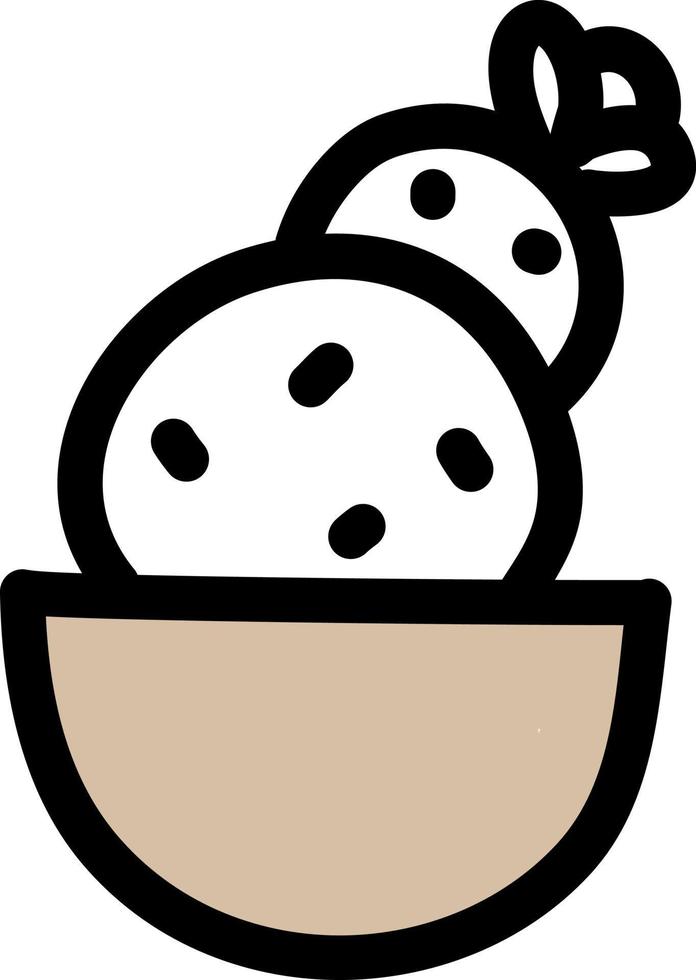 Prickly pear cactus, icon illustration, vector on white background