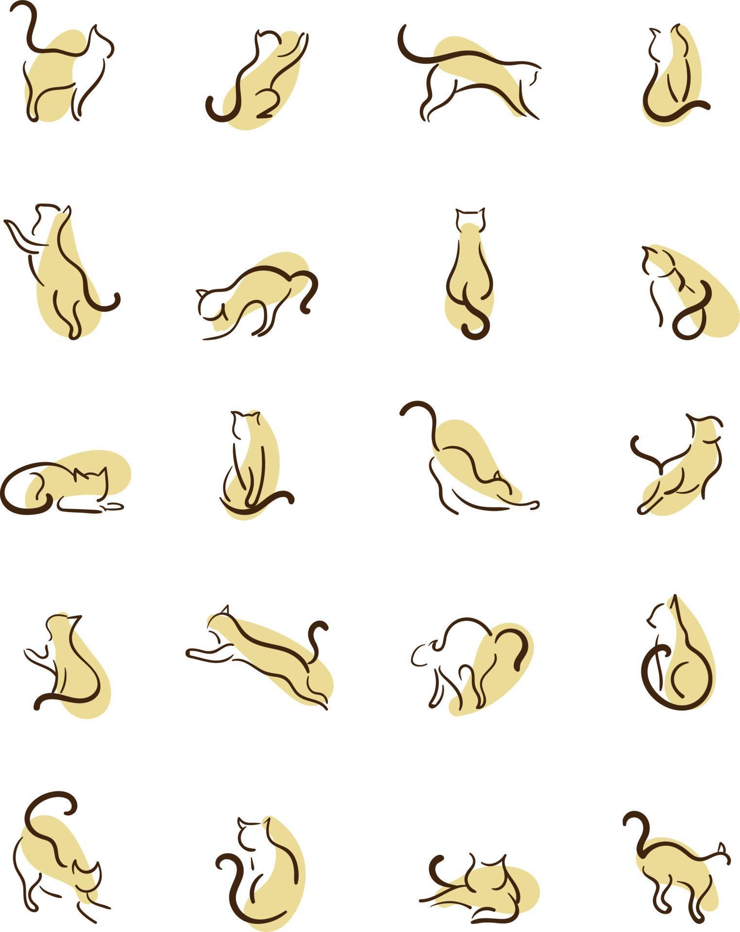 Yellow cats, illustration, vector on a white background. 13684583
