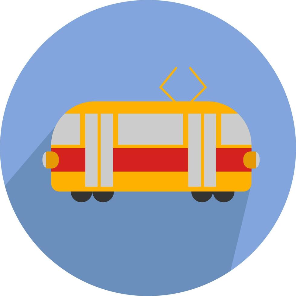 Yellow tram, illustration, vector on white background.