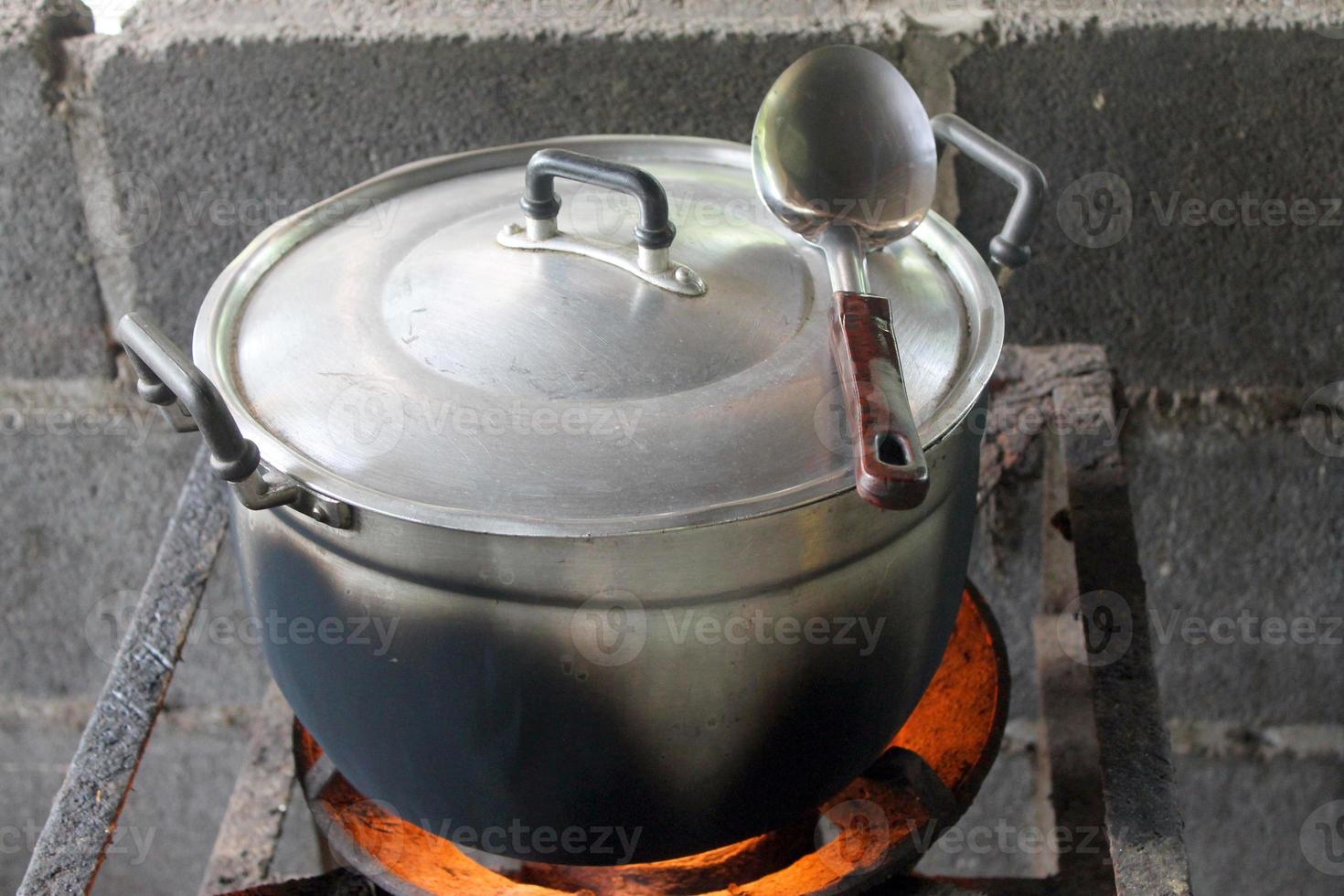 Old cooking pot stove photo