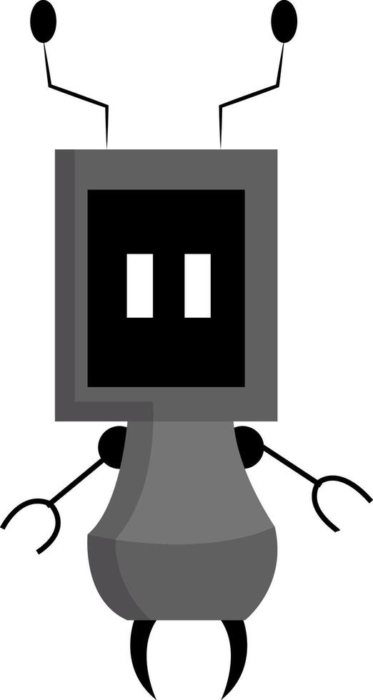 una ilustración de color, vector o robot gris.