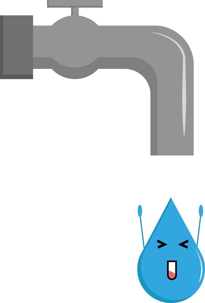 Water drop, illustration, vector on white background.