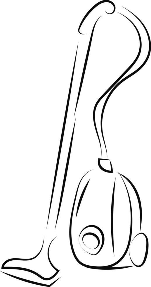 Vacuum cleaner sketch, illustration, vector on white background.