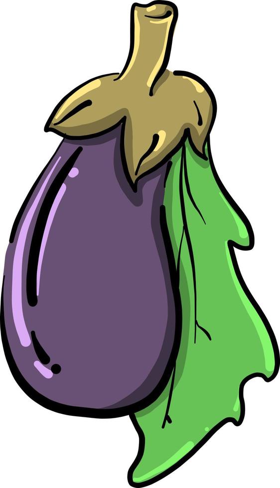 Purple eggplant, illustration, vector on white background