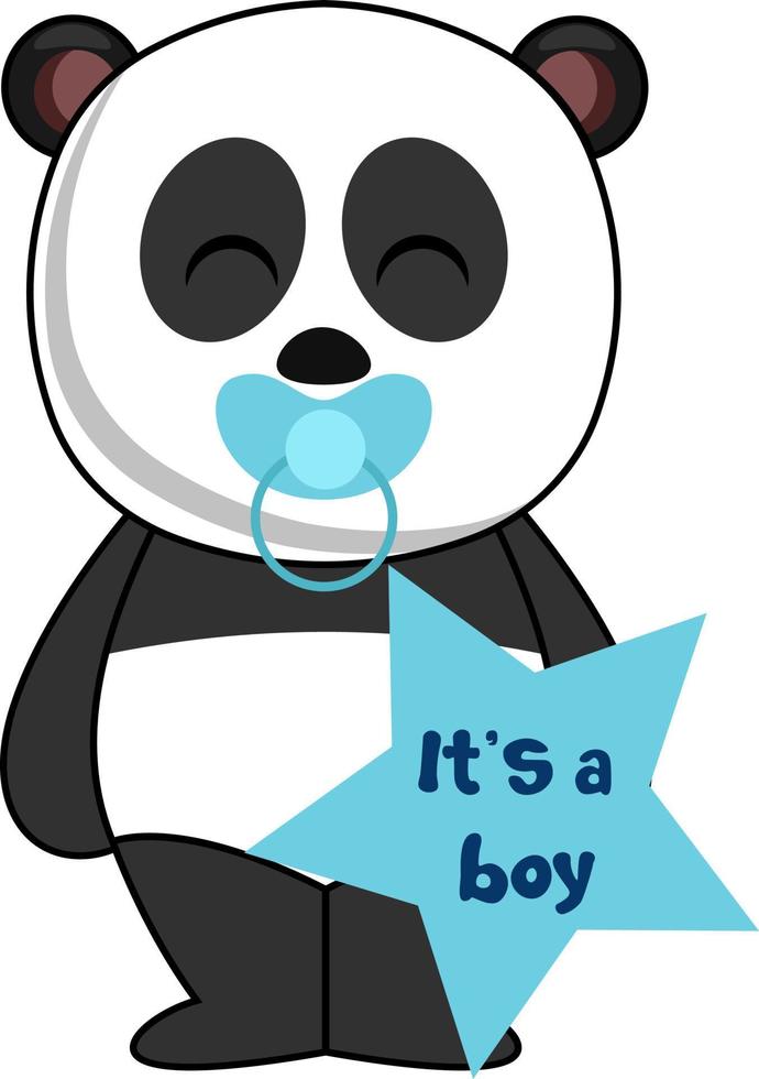 Baby panda, illustration, vector on white background.