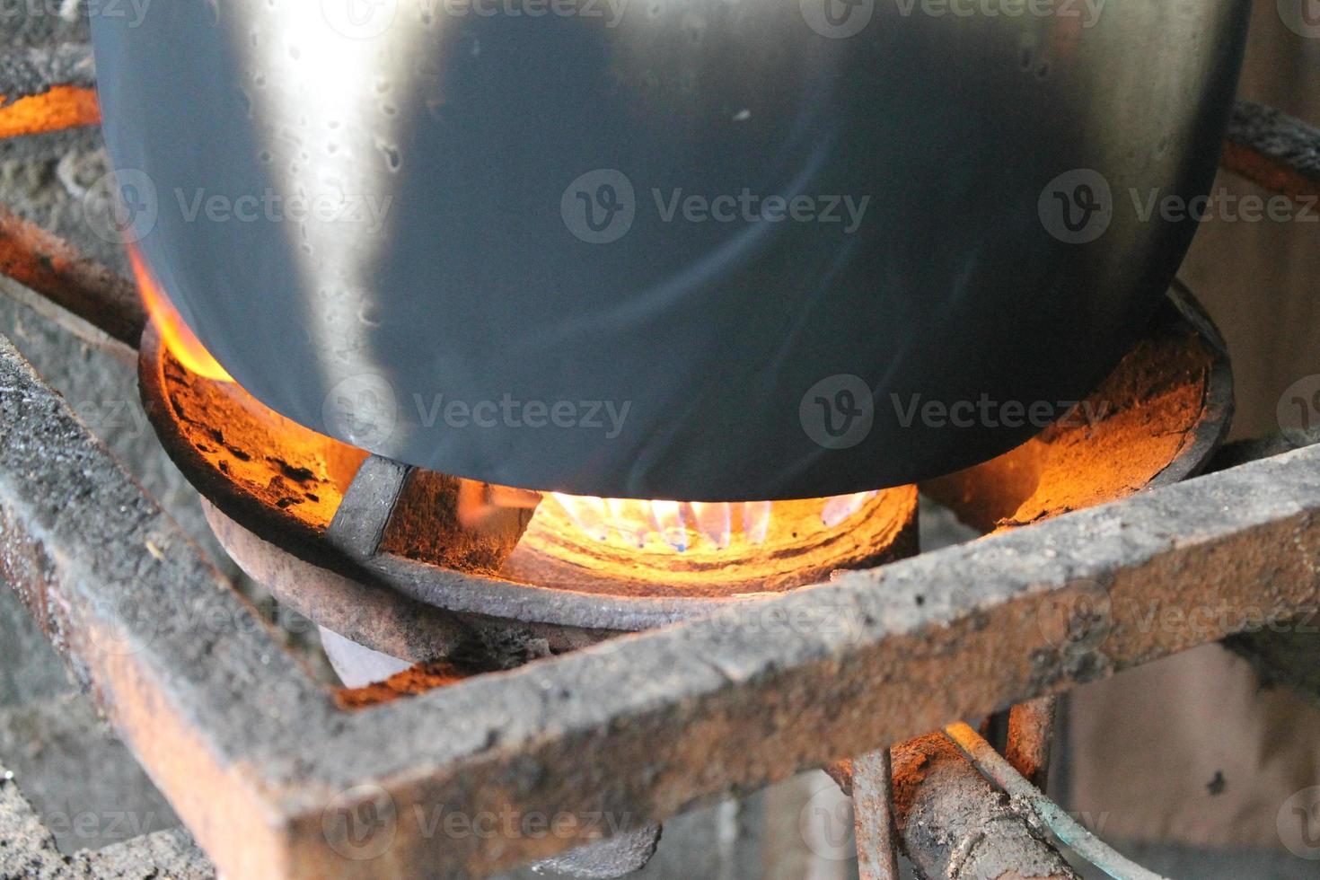 Old cooking pot stove photo