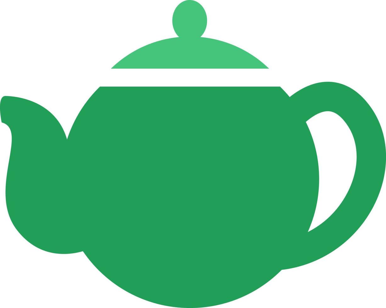 Green teapot, illustration, vector on a white background.