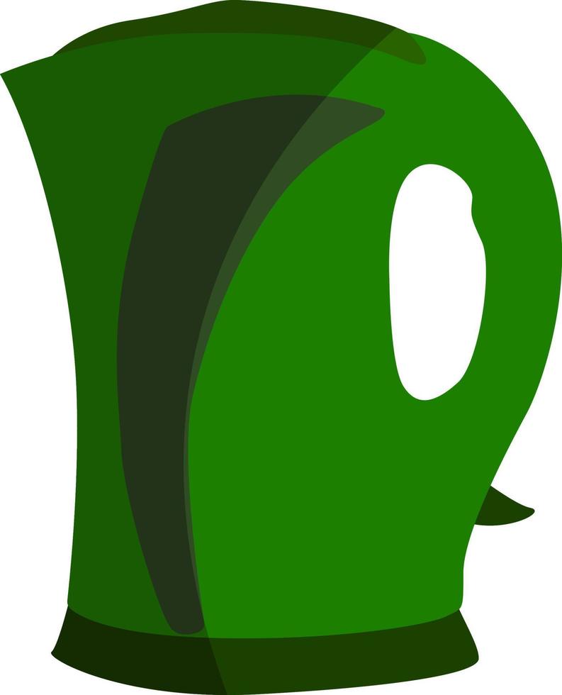 Hervidor de agua verde, ilustración, vector sobre fondo blanco.