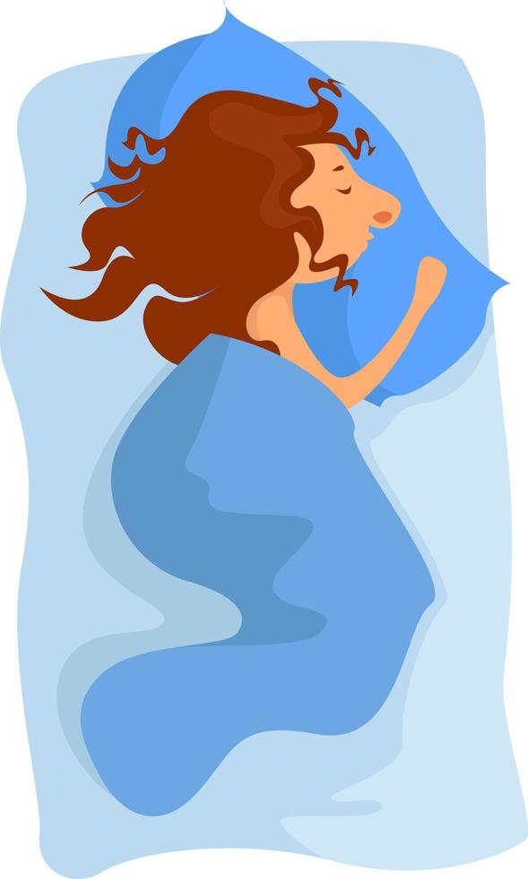 mujer durmiendo, ilustración, vector sobre fondo blanco