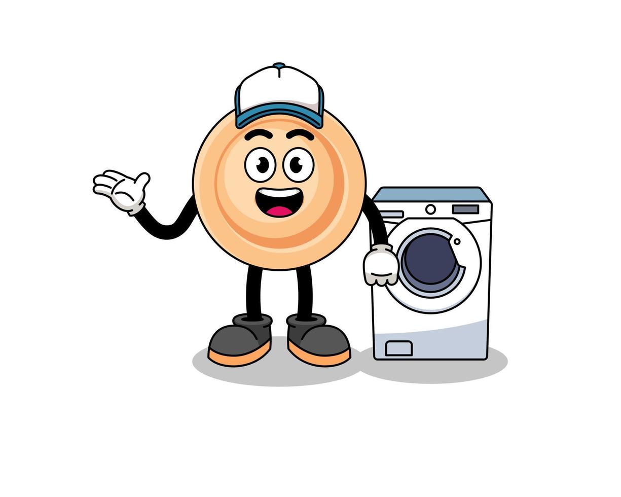 button illustration as a laundry man vector