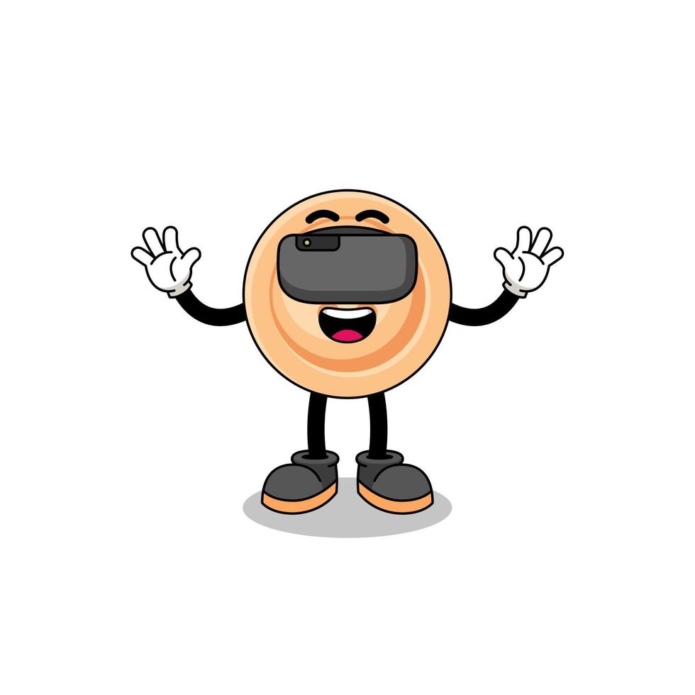 Illustration of button with a vr headset vector