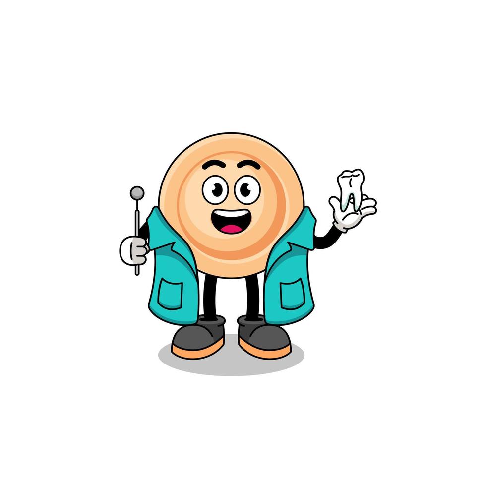 Illustration of button mascot as a dentist vector