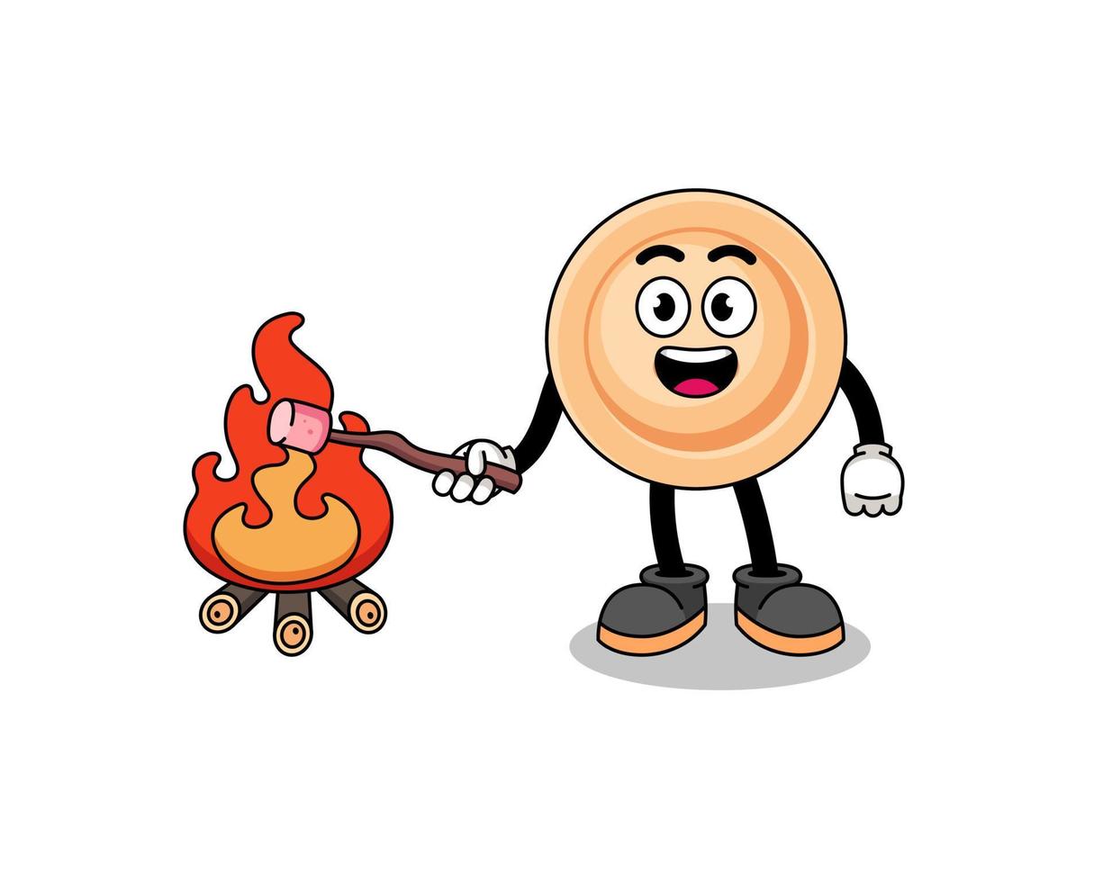 Illustration of button burning a marshmallow vector